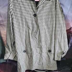 Jones New York Checkered Trench Coat